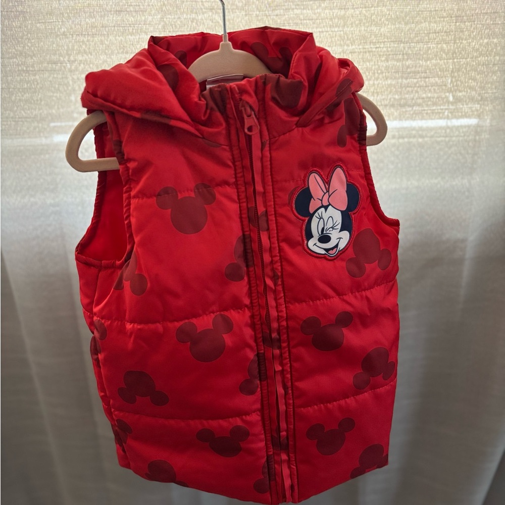 Red Minnie Mouse Kids Puffer Vest